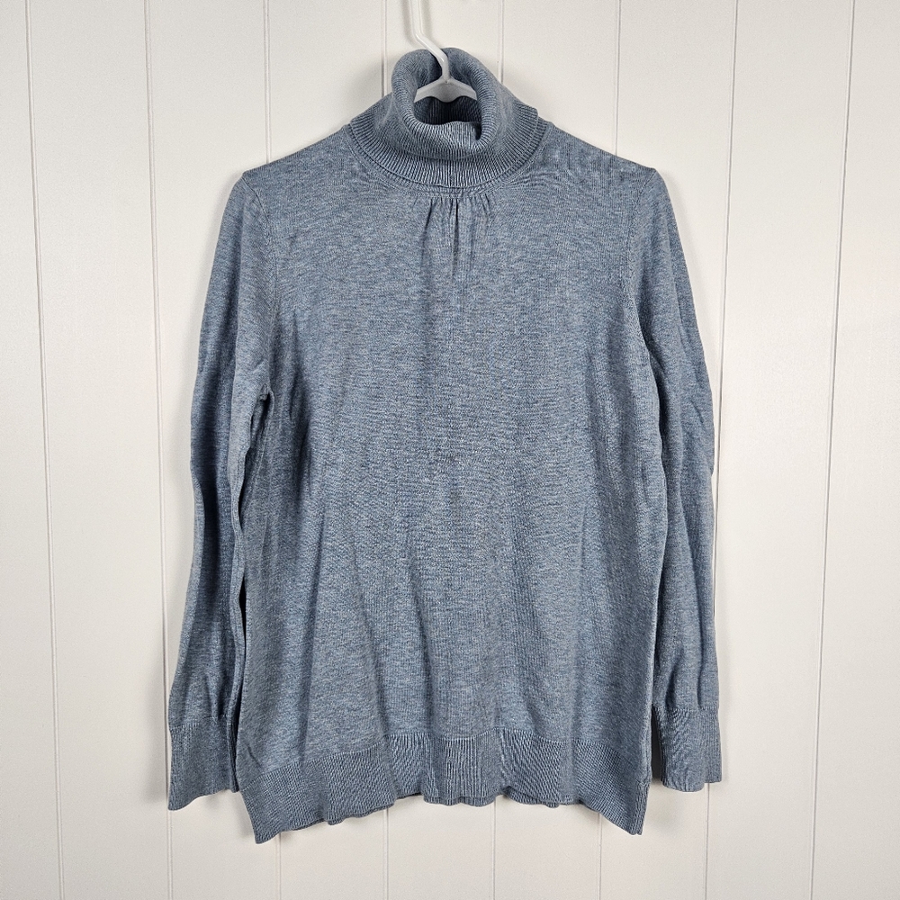 Talbots Turtleneck Light Blue Shirt Long Sleeve Cotton Layering Womens 1x